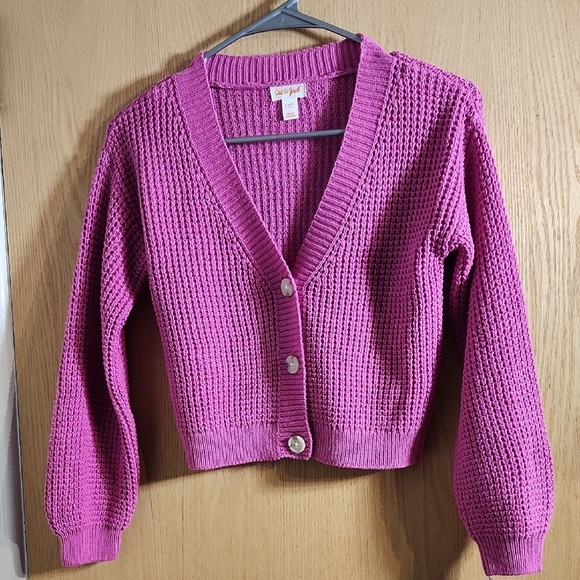 Cat & Jack Fuchsia Button-Up Sweater - Picture 4 of 9